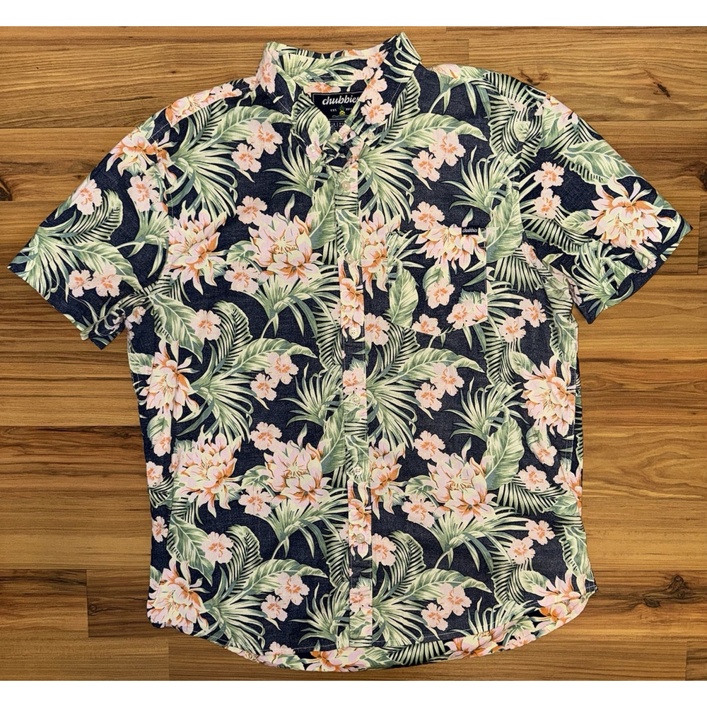 Chubbies Tropical Hawaiian Shirt Size XL Dadcore Beach Vacation Aloha Stretch